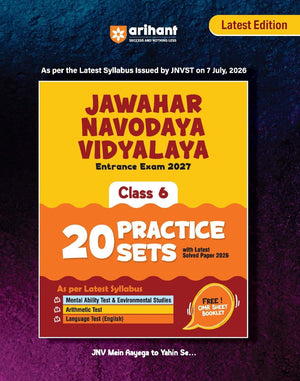 Jawahar Navodaya Vidyalaya Class 6 Exam 2027 | 20 Practice Sets | Mental Ability, Environmental Studies, Arithmetic & Language Test | Latest Solved Paper 2026 | Free OMR Sheet | As per Latest Syllabus Issued on 7 July 2026