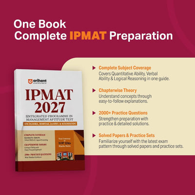 IPMAT 2027 | Complete Preparation Guide for IIM Indore, Rohtak, Jammu & Kozhikode | Chapterwise Theory & 2000+ Practice Questions with Detailed Solutions and Latest Solved Paper