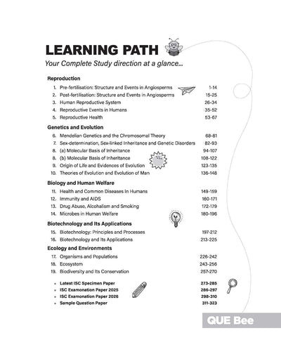 ISC Biology Class 12 Exam | Quick Theory, Exam Pattern Questions & Sample Papers | As per Latest ICSE Syllabus | Que Bee 2nd Edition