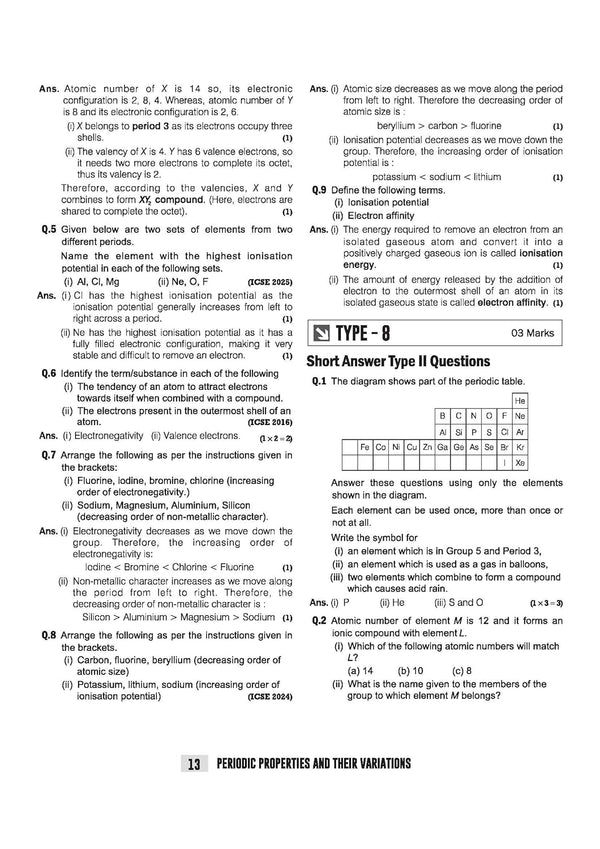ICSE Chemistry Class 10 Exam | Quick Theory, Exam Pattern Questions & Sample Papers | As per Latest ICSE Syllabus | Que Bee 2nd Edition