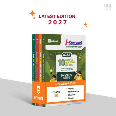 Combo (Set of 4 Books) i-Succeed ICSE Class 10 Exam 2027 Prep Kit: 10 Sample Papers (Physics, Chemistry, Maths & Biology) | Colour Cheat Sheets, Mind Maps & Council Style Detailed Answers | Based on Latest CISCE ICSE Board Syllabus 2027