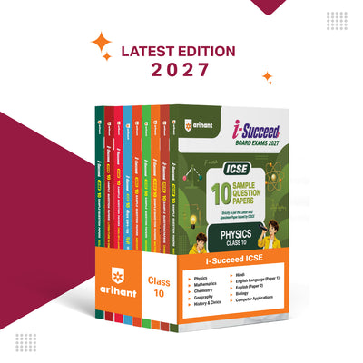 Combo (Set of 9 Books) i-Succeed ICSE Class 10 Exam 2027 Prep Kit: 10 Sample Papers (Physics, Chem, Maths, Bio, History, Geography, Eng 1 & 2 & Hindi) | Colour Cheat Sheets, Mind Maps, Council Answers & CBQs | Based on Latest CISCE Syllabus