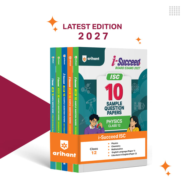 Combo (Set of 5 Books) i-Succeed ISC Class 12 Exam 2027 Prep Kit: 10 Sample Papers (Physics, Chem, Maths, Eng 1 & Eng 2) | Colour Cheat Sheets, Mind Maps, Directed Writing & Council Style Answers | Based on Latest CISCE ISC Board Syllabus 2027