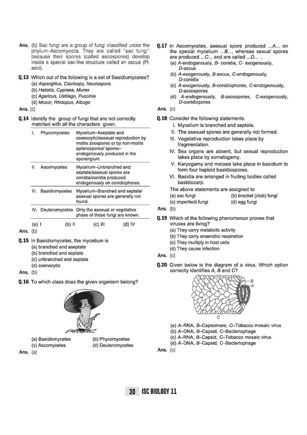 ISC Biology Class 11 Exam Book | Quick Theory, Exam Pattern Questions & Sample Papers | As per Latest ICSE Syllabus | Que Bee 2nd Edition