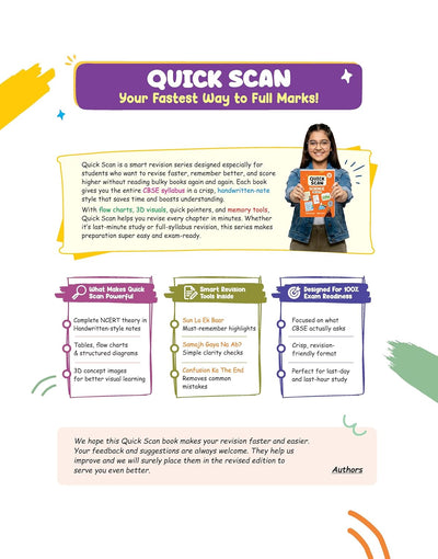Arihant Quick Scan CBSE Revision Series Class 3 to 12 2026-27 with Handwritten Notes Flow Charts and 3D Visuals – book features and exam readiness guide