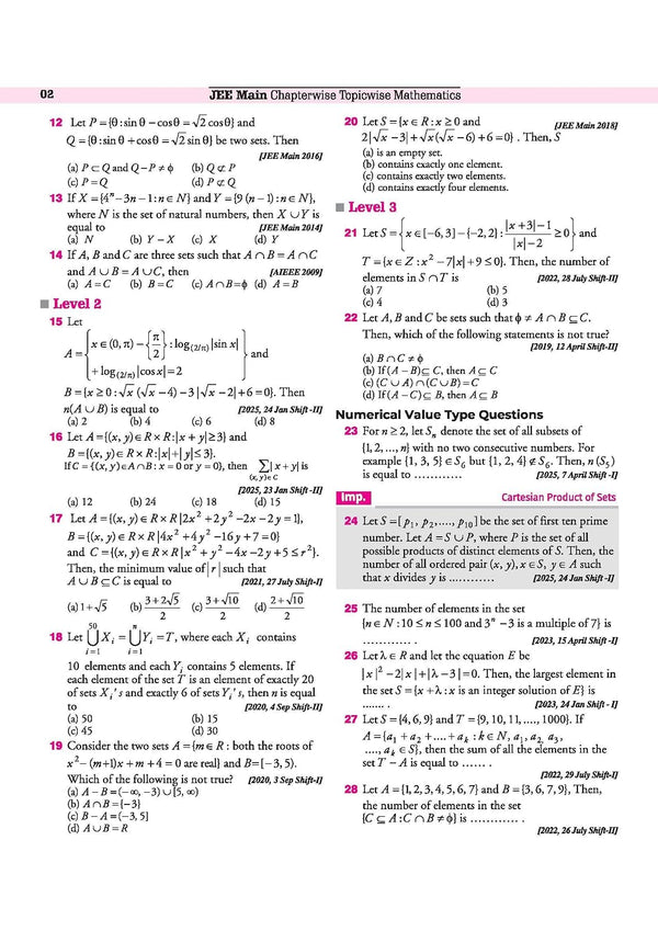 25 Years JEE Main Mathematics | Chapterwise Topicwise Levelwise 3500+ MCQs (2026–2002) for JEE Main & AIEEE | NTA Authenticated Answers & Topicwise Worksheets | Key Ideas, Concept Enhancer, Trap Alert