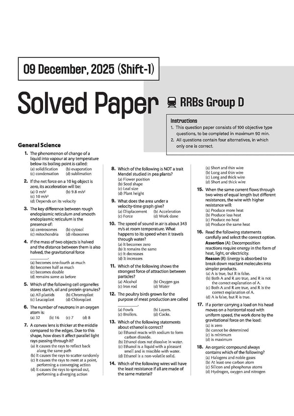 RRB Group-D Computer Based Test 2026 | 35 Solved Papers (2025, 2022, 2018) | 100% Detailed Solutions | Dhurandhar Series