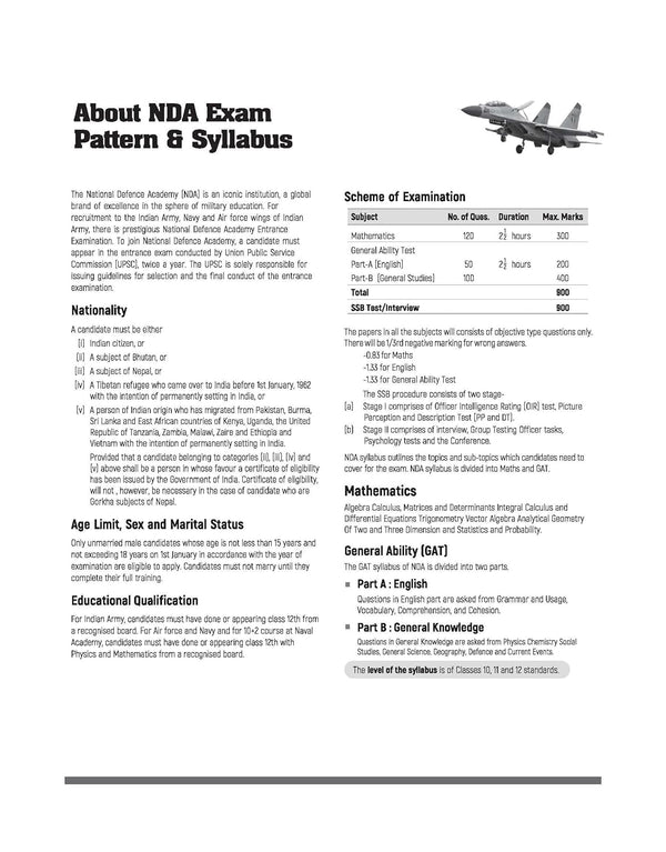 UPSC NDA/NA 2026 – 10 Mock Tests | Complete Practice Book for Mathematics, General Ability Test (GAT) | Latest Pattern, Detailed Solutions, Trend Analysis (2025–2022) & OMR Sheets