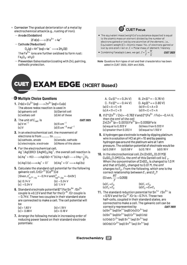 CUET UG 2026 Chemistry | Chapterwise Notes & Question Bank | Based on NTA Pattern | 1000+ NCERT MCQs, Assertion Reason & Case-Based Questions | Chapterwise Mindmaps & Flash Cards | Free Online Digital Support