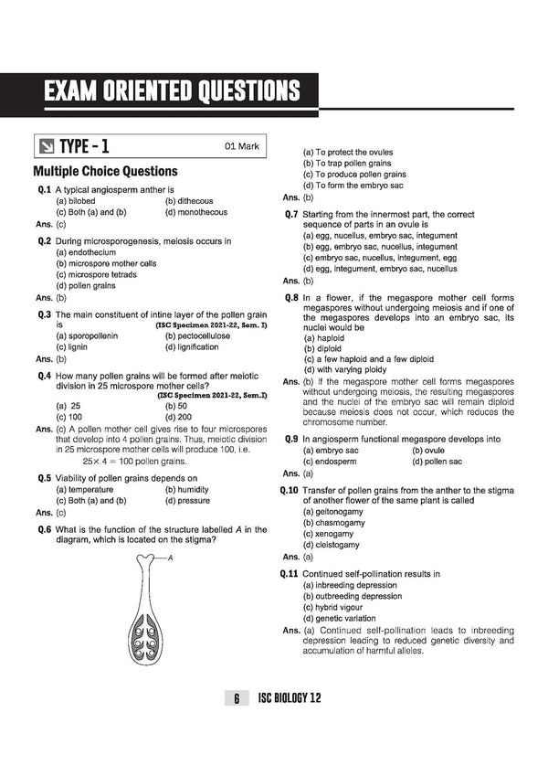 ISC Biology Class 12 Exam | Quick Theory, Exam Pattern Questions & Sample Papers | As per Latest ICSE Syllabus | Que Bee 2nd Edition