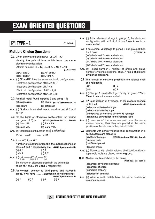 ICSE Chemistry Class 10 Exam | Quick Theory, Exam Pattern Questions & Sample Papers | As per Latest ICSE Syllabus | Que Bee 2nd Edition