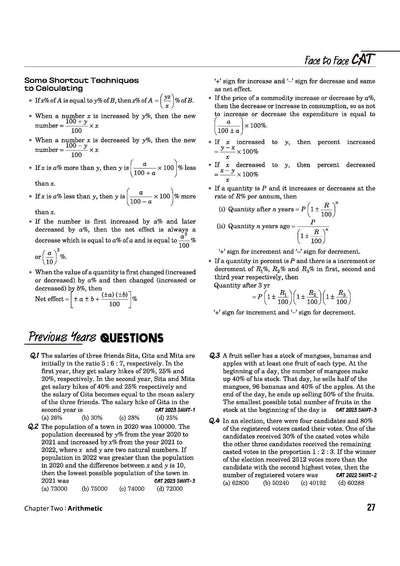 Face to Face CAT 27 Years Chapterwise Topicwise Solved Papers (1999–2025) | with Detailed Solutions & Trend Analysis
