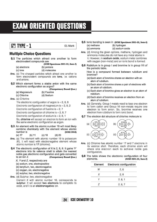 ICSE Chemistry Class 10 Exam | Quick Theory, Exam Pattern Questions & Sample Papers | As per Latest ICSE Syllabus | Que Bee 2nd Edition