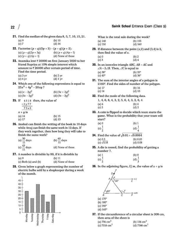 AISSEE Sainik School Class 9 Entrance Exam 2027 | 15 Practice Sets with Solved Paper 2026 | With OMR Sheet | As per Latest Exam Pattern