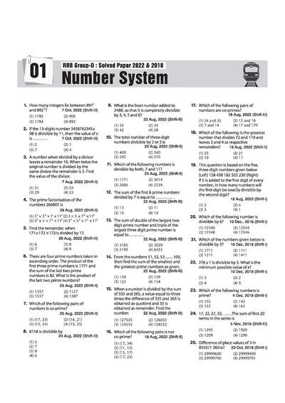 RRB Group-D Computer Based Test 2026 | Sectionwise Chapterwise Solved Papers (2025, 2022, 2018) | 100% Detailed Solutions | Dhurandhar Series