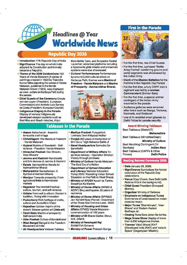 Headlines Current Affairs 2026 | Budget 2026-27 Special | 360° Coverage Feb 2025–Feb 2026 | UPSC, State PCS, SSC, NDA/CDS, Railway & Police Exams