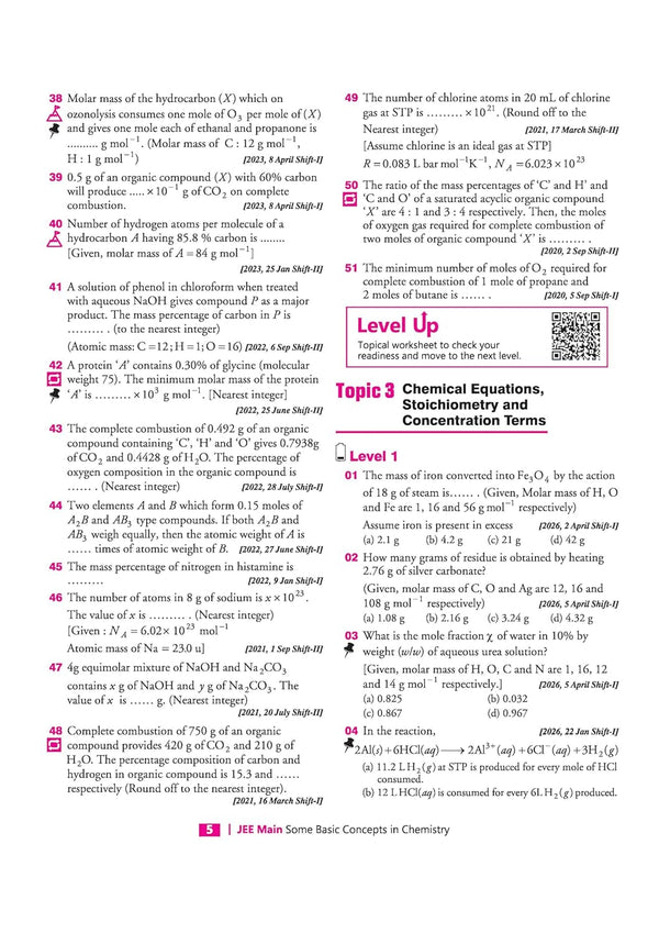 25 Years JEE Main Chemistry | Chapterwise Topicwise Levelwise 3500+ MCQs (2026–2002) for JEE Main & AIEEE | NTA Authenticated Answers & Topicwise Worksheets | Key Ideas, Concept Enhancer, Trap Alert