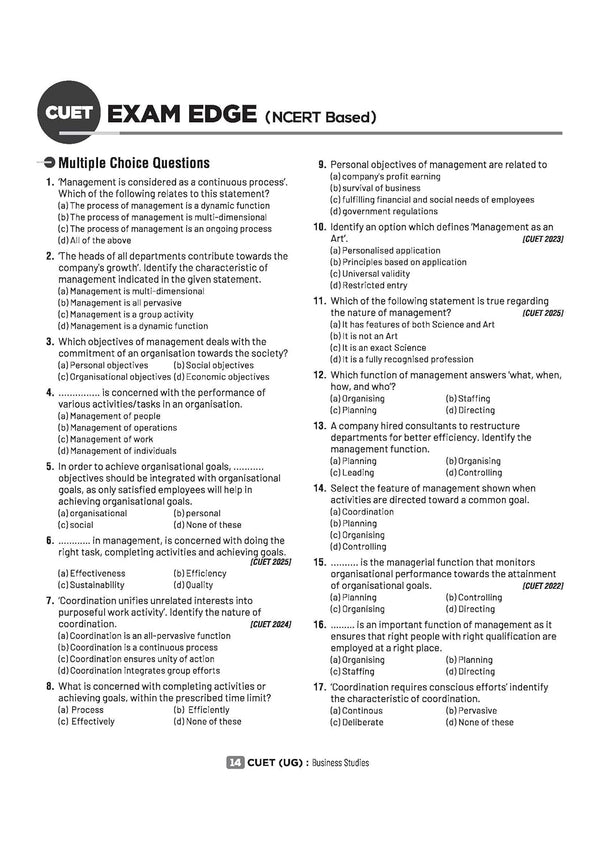 CUET UG 2026 Business Studies | Chapterwise Notes & Question Bank | Based on NTA Pattern | 1000+ NCERT MCQs, Assertion Reason & CBQs | Mindmaps & Flash Cards | Free Online Digital Support