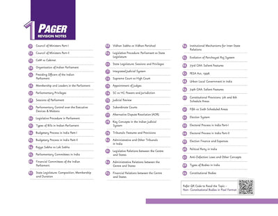 UPSC Prelims Polity | Pixel 1-Pager Revision Notes | Fast Revision, Entire Prelims GS in 1-Page Format, Concept & Fact Infographics with PYQ-Based Preparation