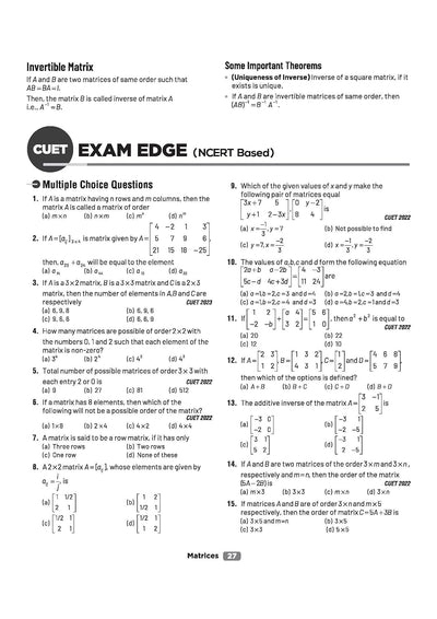 CUET UG 2026 Mathematics | Chapterwise Notes & Question Bank | Based on NTA Pattern | 1000+ NCERT MCQs, Assertion Reason & CBQ | Mindmaps & Flash Cards | Free Online Digital Support