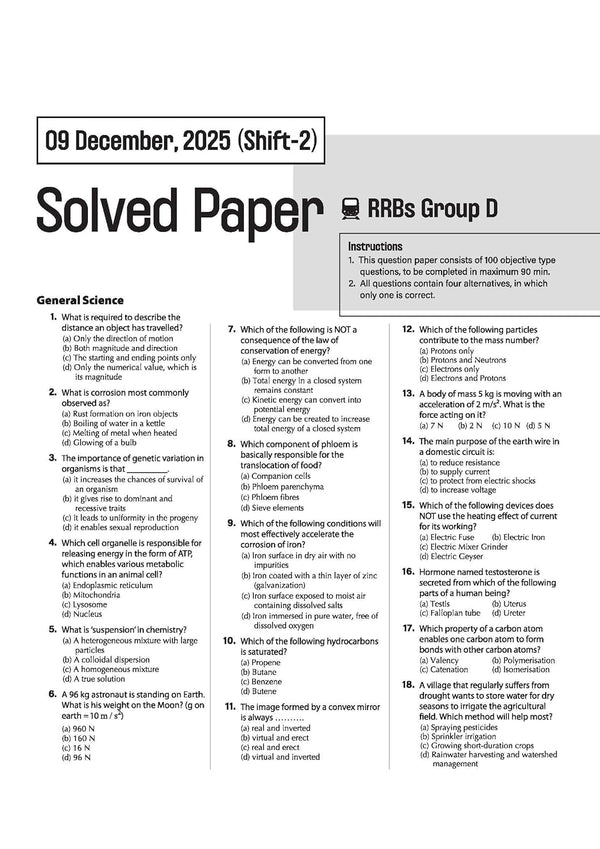 RRB Group-D Computer Based Test 2026 | 35 Solved Papers (2025, 2022, 2018) | 100% Detailed Solutions | Dhurandhar Series