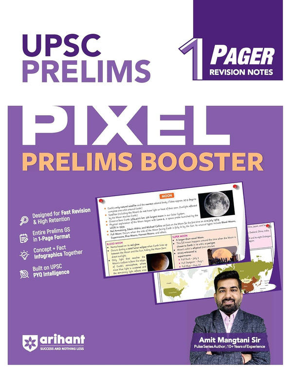 Combo (Set of 5 Books) UPSC Prelims Booster Pixel 1-Pager Revision Notes Kit: Economy, Environment, Geography, History & GS Booster | Fast Revision 1-Page Format, Concept & Fact Infographics with PYQ-Based Prep | Latest UPSC CSE Exam Series