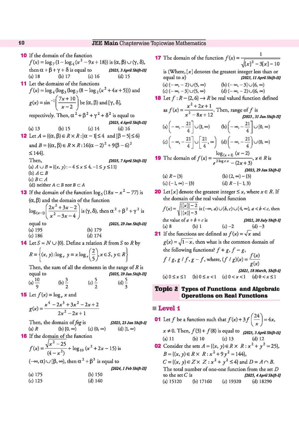 25 Years JEE Main Mathematics | Chapterwise Topicwise Levelwise 3500+ MCQs (2026–2002) for JEE Main & AIEEE | NTA Authenticated Answers & Topicwise Worksheets | Key Ideas, Concept Enhancer, Trap Alert