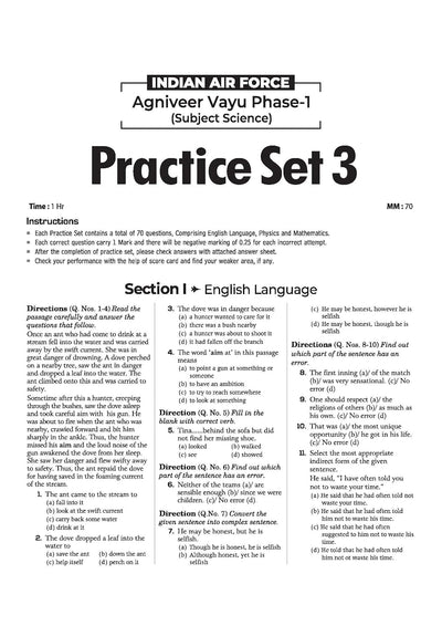Indian Air Force Agniveer Vayu (Phase 1) Online Exam 2026 | 25 Practice Sets Group X Science | with Detailed Solutions and Solved Paper 2025