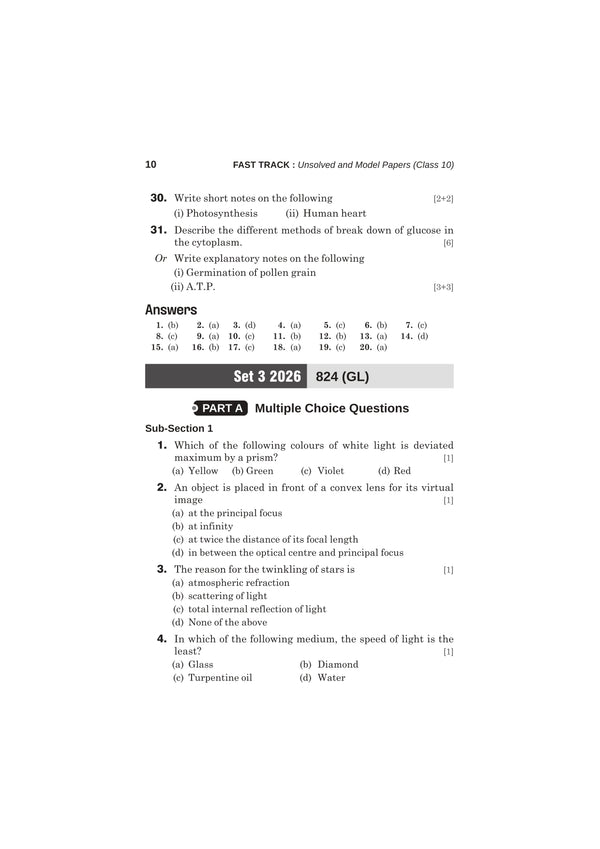 UP Board Science Class 10 Exam 2027 | Fast Track Unsolved Papers (2026-2019) with All Set Coverage + 3 Model Papers Issued by UP Board | NCERT Based Complete Practice Book