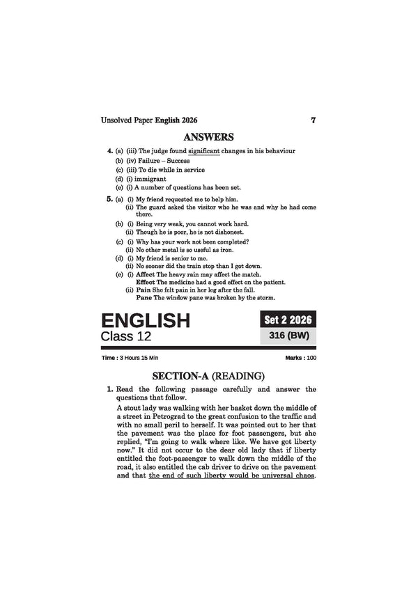 UP Board English Class 12 Exam 2027 | Fast Track Unsolved Papers (2026-2019) with All Set Coverage + 3 Model Papers Issued by UP Board | NCERT Based Complete Practice Book