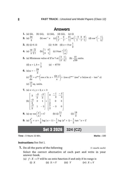 UP Board Mathematics Class 12 Exam 2027 | Fast Track Unsolved Papers (2026-2019) with All Set Coverage + 3 Model Papers Issued by UP Board | NCERT Based Complete Practice Book