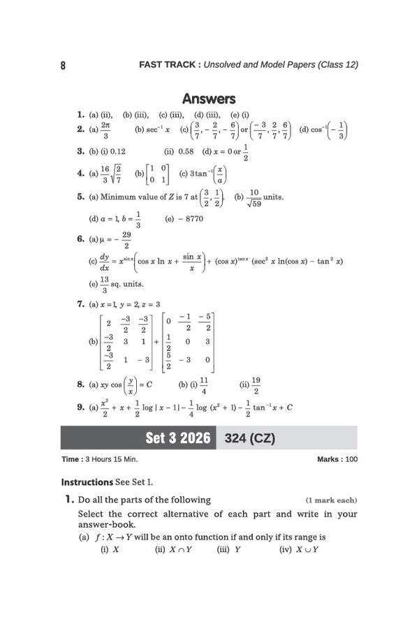 UP Board Mathematics Class 12 Exam 2027 | Fast Track Unsolved Papers (2026-2019) with All Set Coverage + 3 Model Papers Issued by UP Board | NCERT Based Complete Practice Book