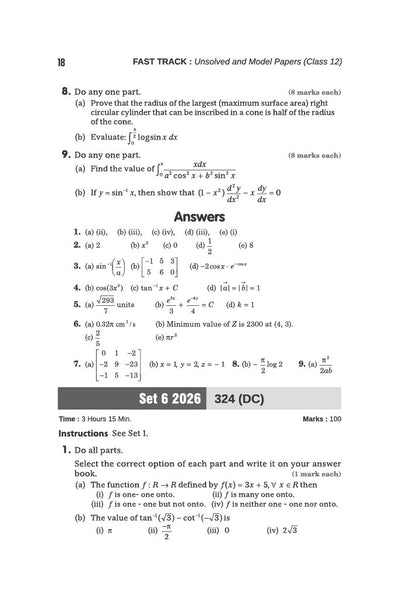 UP Board Mathematics Class 12 Exam 2027 | Fast Track Unsolved Papers (2026-2019) with All Set Coverage + 3 Model Papers Issued by UP Board | NCERT Based Complete Practice Book