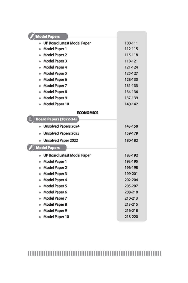 UP Board Commerce (Accountancy, Business Studies & Economics) Class 12 Exam 2027 | Fast Track Unsolved Papers (2022–2026) with All Set Coverage + 10 Model Papers Issued by UP Board | NCERT Based Practice Book
