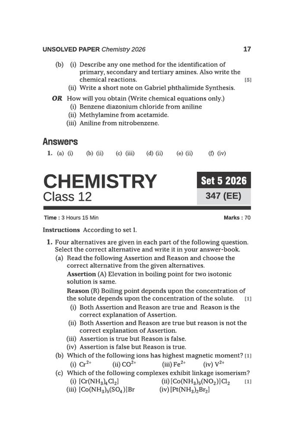 UP Board Chemistry Class 12 Exam 2027 | Fast Track Unsolved Papers (2026-2019) with All Set Coverage + 3 Model Papers Issued by UP Board | NCERT Based Complete Practice Book