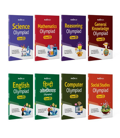  Bloom CAP Olympiad Science, Social Studies, Mathematics, Reasoning, English, General Knowledge, Hindi, Computer Class 5 (Set of 8 books)