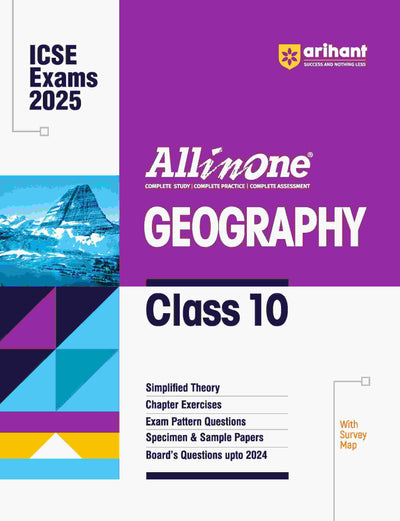 All In One Geography Class 10thBased On Latest NCERT For ICSE Exams 2025 | Mind map in each chapter | Clear & Concise Theory | Intext & Chapter Exercises | Sample Question Papers