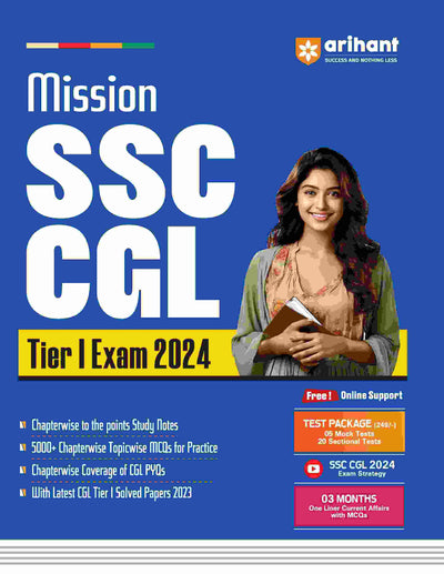 Mission SSC CGL Tier 1 Exam 2024 | A Complete Study Guide with Study Notes, Topicwise Practice MCQs, PYQs, and latest Solved Papers 2023 I Free Online Support