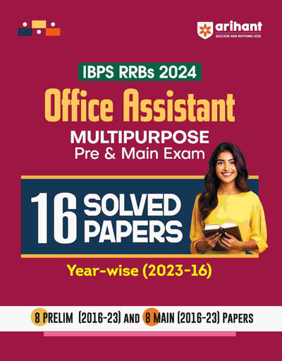 IBPS RRBs 2024 Office Assistant Multipurpose Pre & Main Exam16 Solved Papers Year-wise (2023-16)