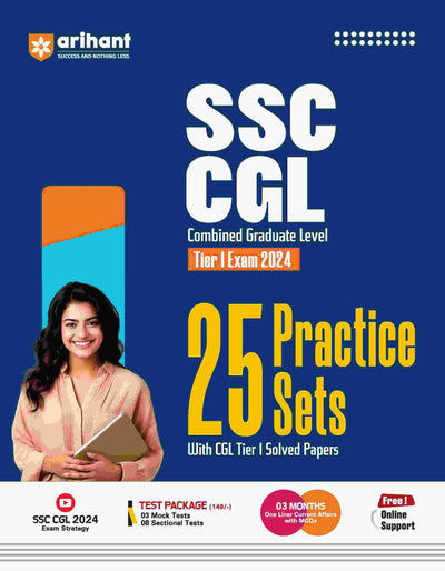 SSC-CGL 25 Practice Sets for Tier I Exam 2024 I With CGL Tier I Solved Papers I Free Online Support, SSC CGL 2024 Exam Strategy, Test Package, 3 Months Current Affairsand 24/7 Doubt Solver for SSC CGL 2024