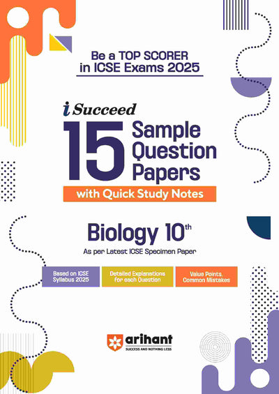 i-Succeed ICSE Biology Class 10th | 15 Sample Question Papers | For ICSE Exams 2025