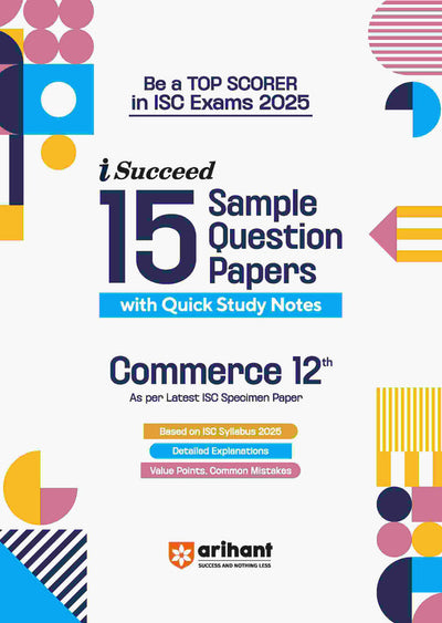 ISC i-SucceedSample Questions Paper for Class 12th| Accounts, Economics & Commerce | Set of 3 books