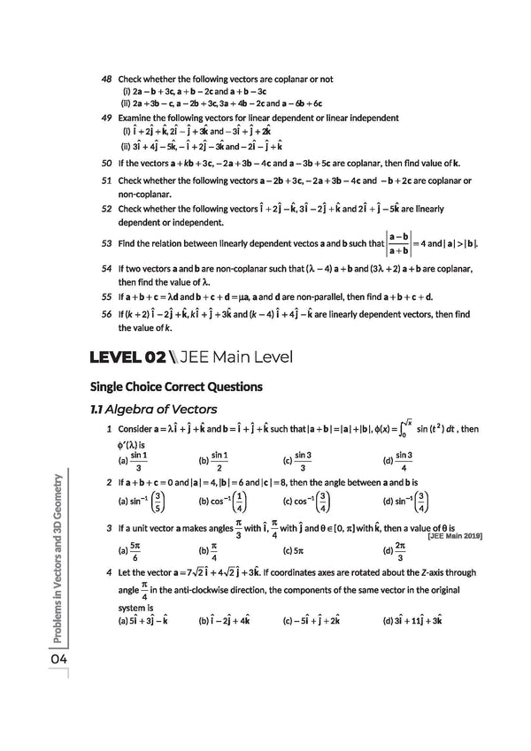 Navigator Series JEE Main & Advanced 2027 – Vectors & 3D Geometry | 1000+ Problems | Vector Algebra, Dot–Cross Product, Lines, Planes, Sphere | 3-Level Exercises with PYQs | by Vinod Kumar Pareek
