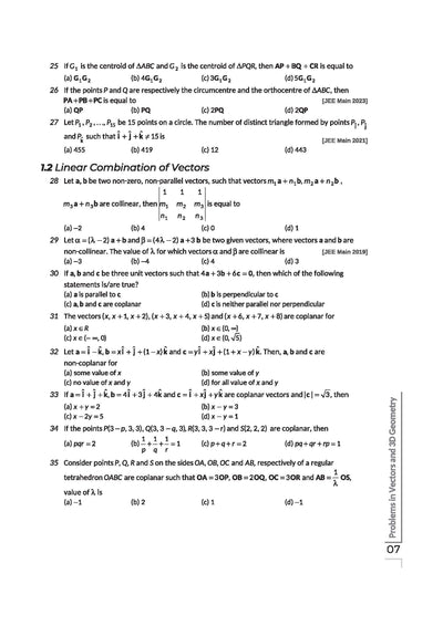 Navigator Series JEE Main & Advanced 2027 – Vectors & 3D Geometry | 1000+ Problems | Vector Algebra, Dot–Cross Product, Lines, Planes, Sphere | 3-Level Exercises with PYQs | by Vinod Kumar Pareek