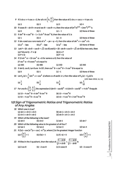 Navigator Series JEE Main & Advanced 2027 – Trigonometry | 1200+ Problems | Trigonometric Functions, Identities, Equations, Heights & Distances, Inverse Trigo | 3-Level Exercises with PYQs