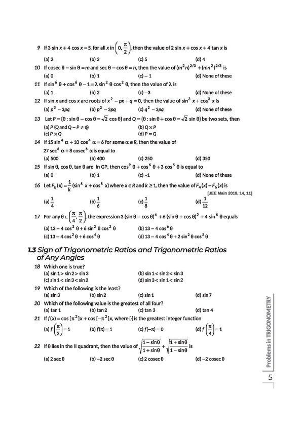 Navigator Series JEE Main & Advanced 2027 – Trigonometry | 1200+ Problems | Trigonometric Functions, Identities, Equations, Heights & Distances, Inverse Trigo | 3-Level Exercises with PYQs