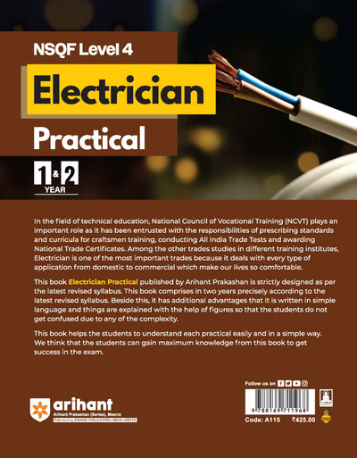 NSQF (Level 4) Electrician Practical | 1st & 2nd Year ITI Students | Bharat Skills CBT & NIMI Pattern Based | Completely Revised Latest Syllabus Edition | Step-by-Step Practical with Diagrams