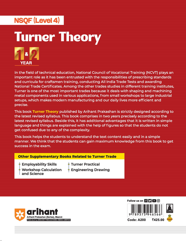 NSQF (Level 4) Turner Theory| 1st & 2nd Year ITI Students | Bharat Skills CBT & NIMI Pattern Based | Completely Revised Latest Syllabus Edition