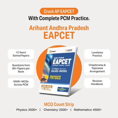 Buy Now AP EAPCET Mathematics 2027 by Arihant Books — 12 years solved papers, 4500+ chapterwise questions, 80+ practice papers & revision handbook. Order!