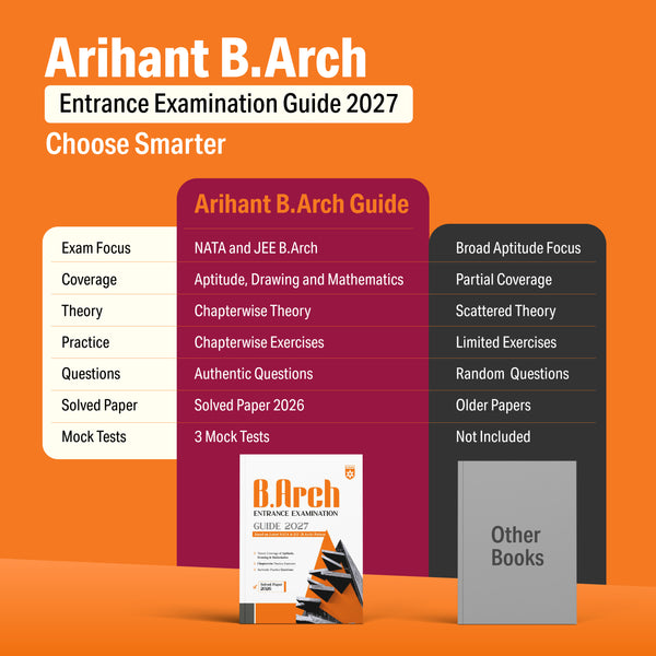 B.Arch Entrance Exam Guide 2027 for NATA & JEE (B.Arch) | Aptitude, Drawing & Mathematics | Chapterwise Theory, Practice Exercises, Authentic Questions & Solved Paper 2026